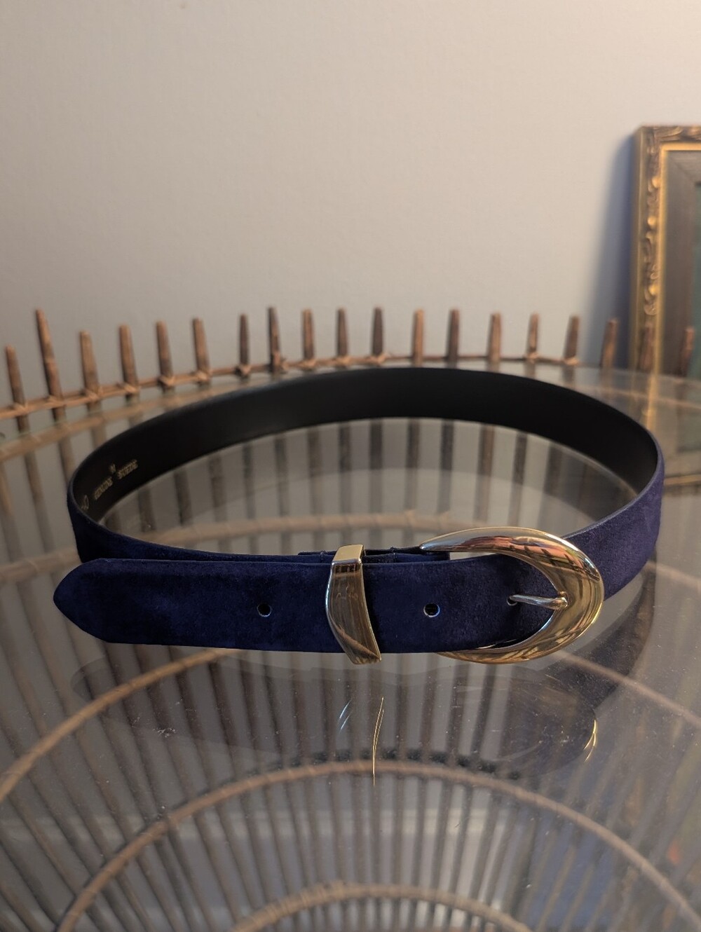 Vintage Purple Suede And Brass Belt